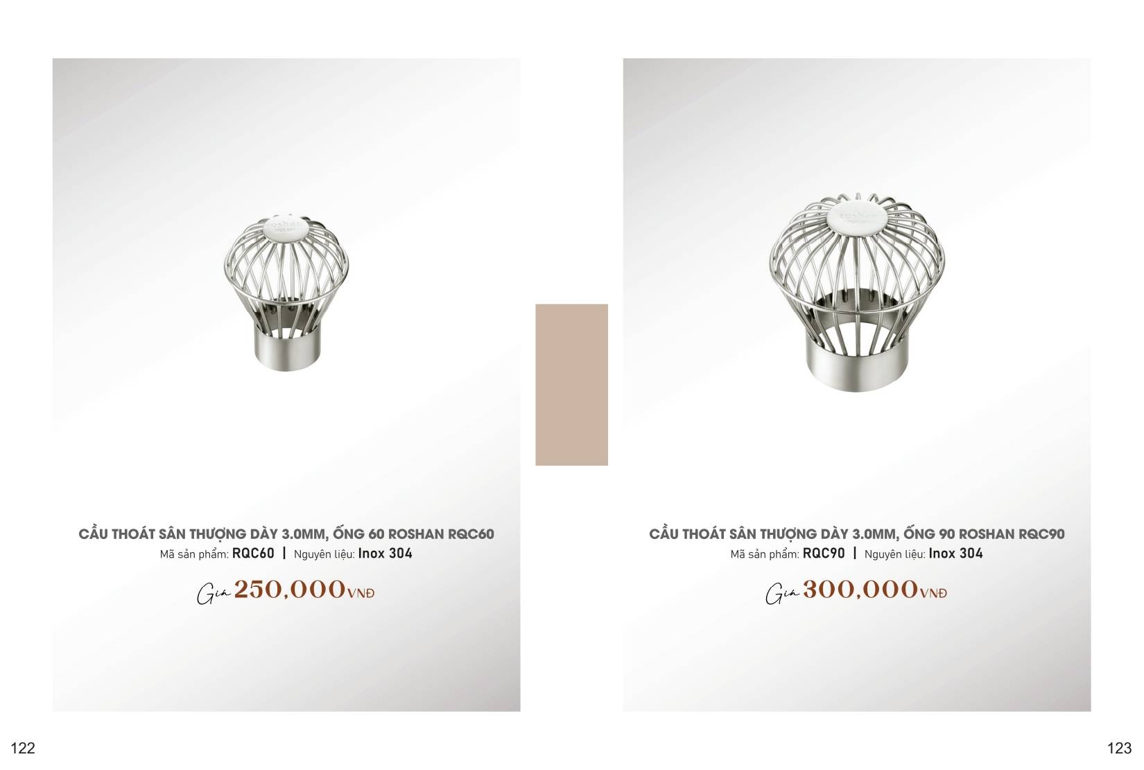 Sen vòi và phụ kiện phòng tắm ROSHAN Catalogue và Bảng giá mới nhất /Page 66 (Roshan RQC60 / RQC90)